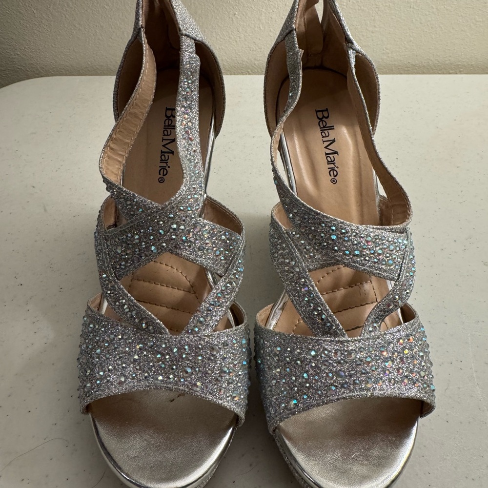 Bella Marie Glittering Silver Heels